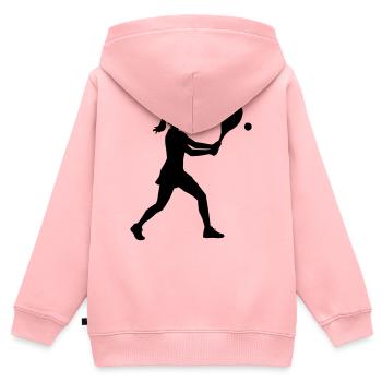 Tennis Spielerin - Kinder Premium Organic Zip Hoodie - Rosa - Hinten - AI Model Kid Female (0cm)