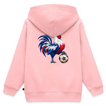 France Rooster Football Fan Motif Heraldic Animal - Kids Premium Organic Zip-up Hoodie - rose - Back - AI Model Kid Female (0cm)