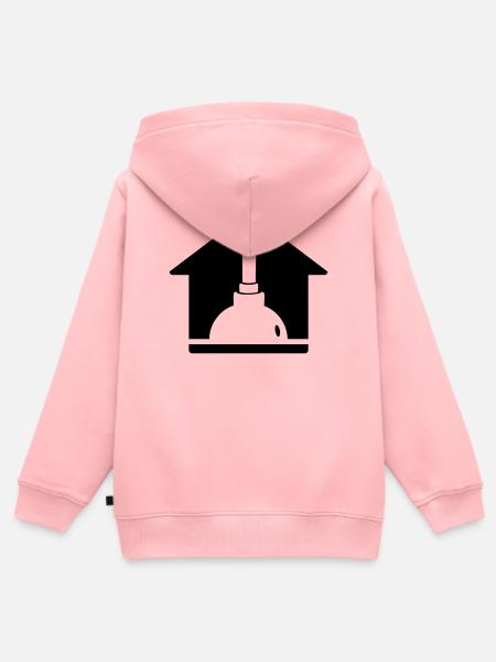 Klempner Pömpel Haus Logo - Kinder Premium Organic Zip Hoodie - Rosa