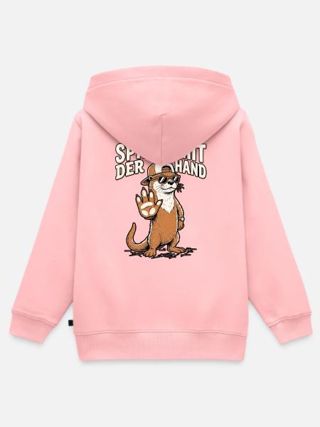 Sprich Mit Der Hand Otter - Kinder Premium Organic Zip Hoodie - Rosa