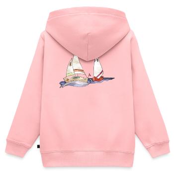 Voiliers - Sweat Premium à capuche zippé enfant bio - rose - Dos - AI Model Kid Female (0cm)