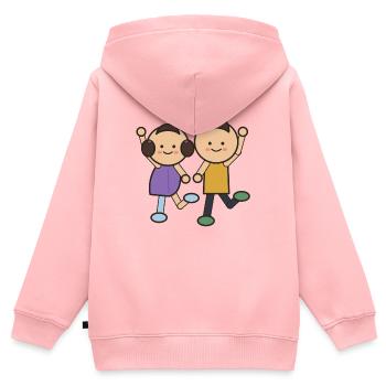 Dancing Toddlers Duo - Kids Premium Organic Zip-up Hoodie - rose - Back - AI Model Kid Female (0cm)