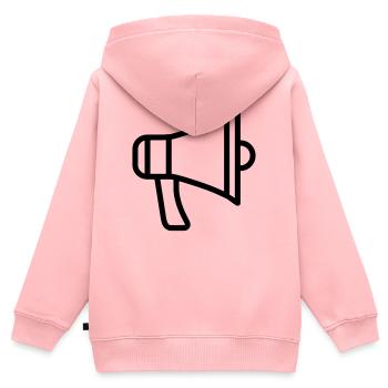 Megaphon - Kinder Premium Organic Zip Hoodie - Rosa - Hinten - AI Model Kid Female (0cm)