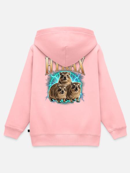 Klippschliefer im Bootleg Stil - Kinder Premium Organic Zip Hoodie - Rosa