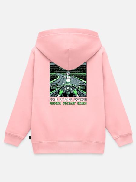 Retro Gaming Endgegner Muder - Kinder Premium Organic Zip Hoodie - Rosa