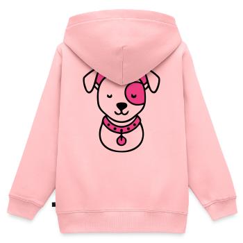 Hundekopf Welpe Süßer Hund Hundemama - Kinder Premium Organic Zip Hoodie - Rosa - Hinten - AI Model Kid Female (0cm)