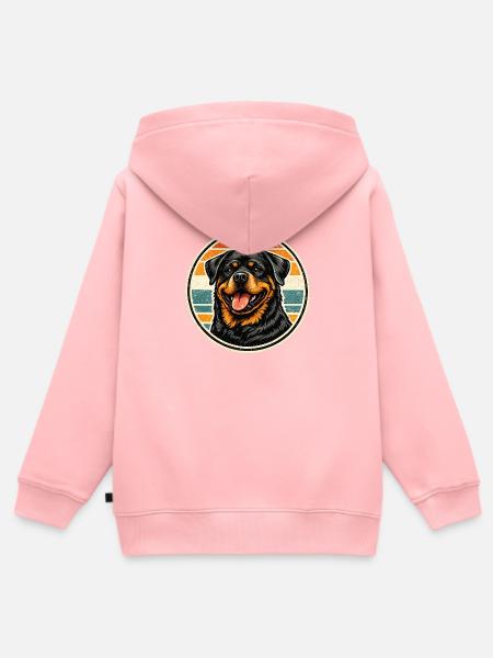 Rottweiler - Kinder Premium Organic Zip Hoodie - Rosa