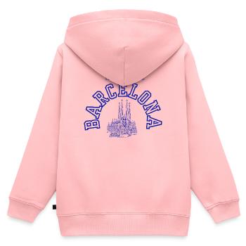 Amour de Barcelone avec la Sagrada Família - Sweat Premium à capuche zippé enfant bio - rose - Dos - AI Model Kid Female (0cm)