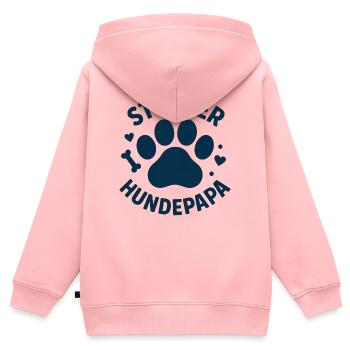 Stolzer Hundepapa Pfoten Logo - Kinder Premium Organic Zip Hoodie - Rosa - Hinten - AI Model Kid Female (0cm)