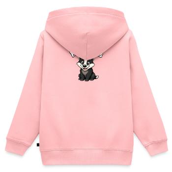 Frechdachs - Kinder Premium Organic Zip Hoodie - Rosa - Hinten - AI Model Kid Female (0cm)