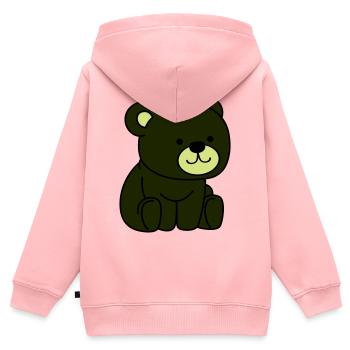 Héros câlin du dessin animé Dark Bear - Sweat Premium à capuche zippé enfant bio - rose - Dos - AI Model Kid Female (0cm)