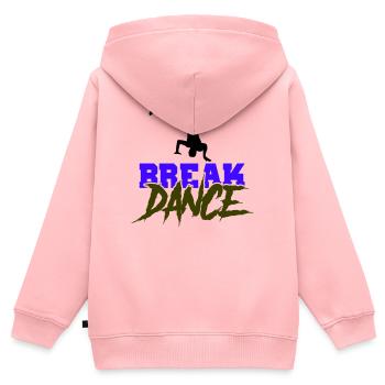 Breakdance Schriftzug Kontrast - Kinder Premium Organic Zip Hoodie - Rosa - Hinten - AI Model Kid Female (0cm)