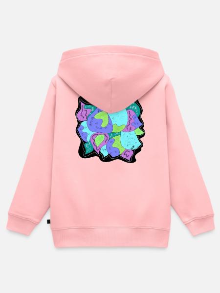 Farbblüten Patchwork - Kinder Premium Organic Zip Hoodie - Rosa