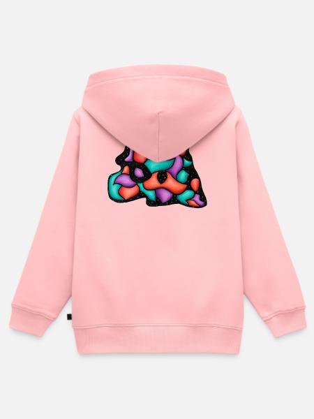 Abstrakte Farbblöcke im Nachtgrund - Kinder Premium Organic Zip Hoodie - Rosa