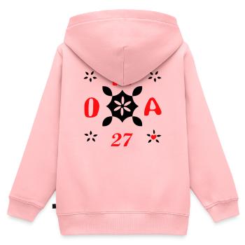 Grand-mère 2027 - Sweat Premium à capuche zippé enfant bio - rose - Dos - AI Model Kid Female (0cm)