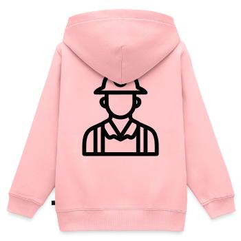 Feuerwehrmann - Kinder Premium Organic Zip Hoodie - Rosa - Hinten - AI Model Kid Female (0cm)