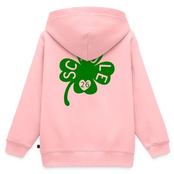Schule 26 Kleeblatt - Kinder Premium Organic Zip Hoodie - Rosa - Hinten - AI Model Kid Female (0cm)