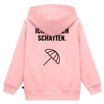 Ich brauch Schatten. - Kinder Premium Organic Zip Hoodie - Rosa - Hinten - AI Model Kid Female (0cm)