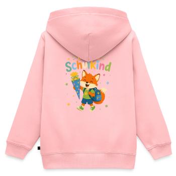 Endlich Schulkind Fuchs mit Zuckertüte - Kinder Premium Organic Zip Hoodie - Rosa - Hinten - AI Model Kid Female (0cm)