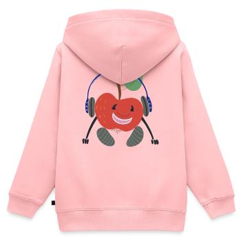 Obst Apfel - Kinder Premium Organic Zip Hoodie - Rosa - Hinten - AI Model Kid Female (0cm)