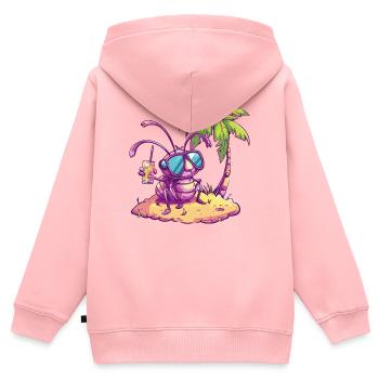 Ant Summer Holiday - Kids Premium Organic Zip-up Hoodie - rose - Back - AI Model Kid Female (0cm)