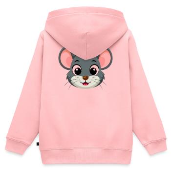 Petite souris mignonne - Sweat Premium à capuche zippé enfant bio - rose - Dos - AI Model Kid Female (0cm)