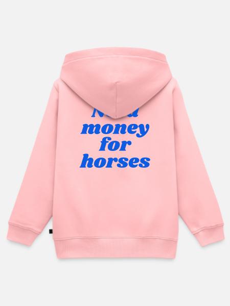 Need money for horses - Kinder Premium Organic Zip Hoodie - Rosa