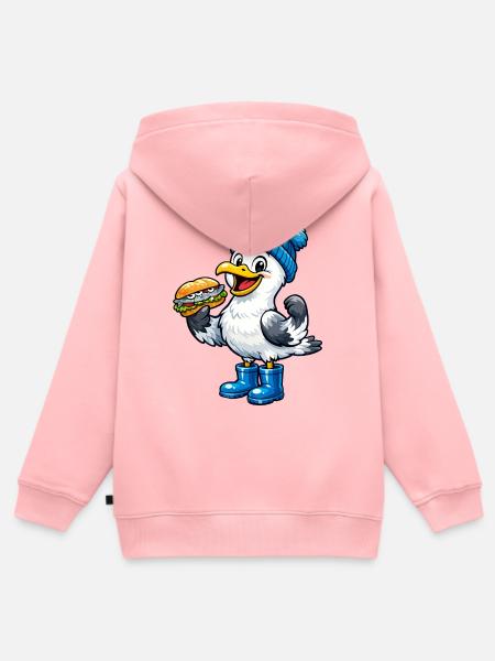 Möwe in Stiefeln - Kinder Premium Organic Zip Hoodie - Rosa