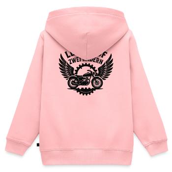 Leben auf zwei Rädern Flügel-Motorrad - Kinder Premium Organic Zip Hoodie - Rosa - Hinten - AI Model Kid Female (0cm)