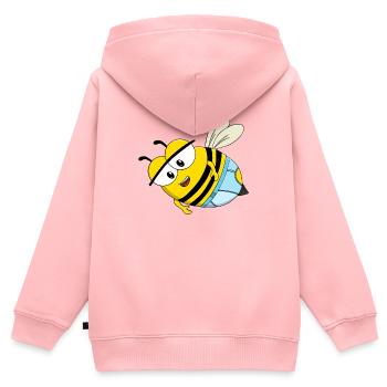 Süße Cartoon-Biene in blauer Unterwäsche - Kinder Premium Organic Zip Hoodie - Rosa - Hinten - AI Model Kid Female (0cm)