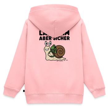 Langsam aber sicher – Niedliche Comic-Schnecke - Kinder Premium Organic Zip Hoodie - Rosa - Hinten - AI Model Kid Female (0cm)