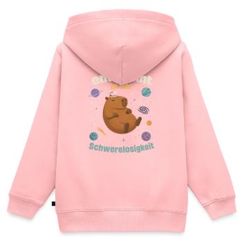 Weltraum Wasserschwein - Kinder Premium Organic Zip Hoodie - Rosa - Hinten - AI Model Kid Female (0cm)