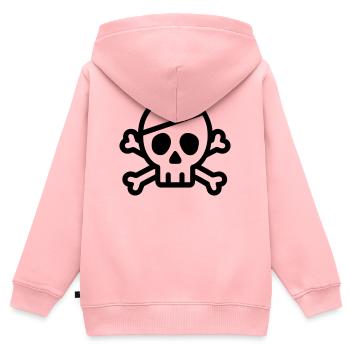 Schädel - Kinder Premium Organic Zip Hoodie - Rosa - Hinten - AI Model Kid Female (0cm)