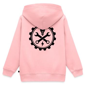 Electrician Tool and Gear - Kids Premium Organic Zip-up Hoodie - rose - Back - AI Model Kid Female (0cm)