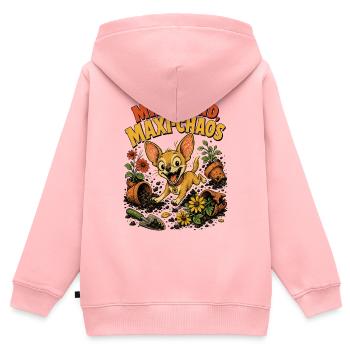 Hund Maxi Chaos Chihuahua - Kinder Premium Organic Zip Hoodie - Rosa - Hinten - AI Model Kid Female (0cm)