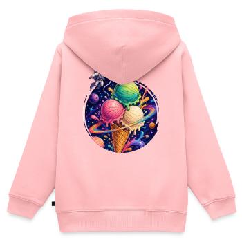 Astronaut mit Eis im bunten Universum  - Kids Premium Organic Zip-up Hoodie - rose - Back - AI Model Kid Female (0cm)