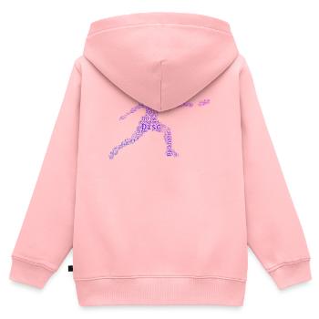 Cadeau des sports de disque pour un athlète de disque - Sweat Premium à capuche zippé enfant bio - rose - Dos - AI Model Kid Female (0cm)