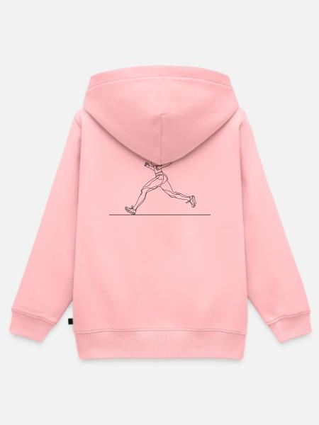 Läuferin Strichzeichnung - Kinder Premium Organic Zip Hoodie - Rosa