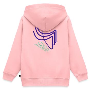 Qu’est-ce que je donne à un artiste ? - Sweat Premium à capuche zippé enfant bio - rose - Dos - AI Model Kid Female (0cm)