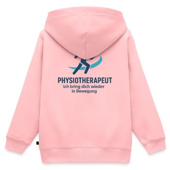 Bewegungstherapie Logo - Kinder Premium Organic Zip Hoodie - Rosa - Hinten - AI Model Kid Female (0cm)