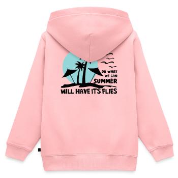Summer Will Have Its Flies Strand Design - Kinder Premium Organic Zip Hoodie - Rosa - Hinten - AI Model Kid Female (0cm)