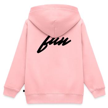 Fun Minimalist Saying Shirt - Kids Premium Organic Zip-up Hoodie - rose - Back - AI Model Kid Female (0cm)