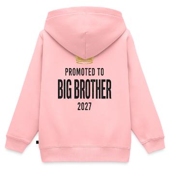 PROMU AU BIG BROTHER 2027 - Sweat Premium à capuche zippé enfant bio - rose - Dos - AI Model Kid Female (0cm)