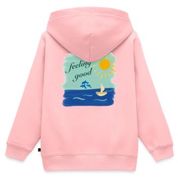 Ça fait du bien océan - Sweat Premium à capuche zippé enfant bio - rose - Dos - AI Model Kid Female (0cm)