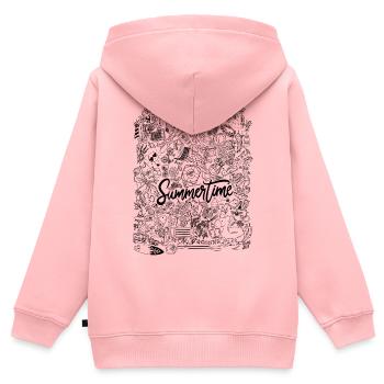 Summertime - Kinder Premium Organic Zip Hoodie - Rosa - Hinten - AI Model Kid Female (0cm)