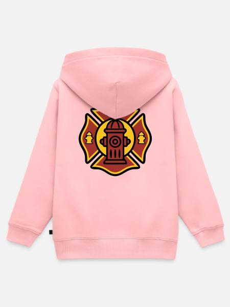 Loeschzug Wappen Hydrant Icon - Kinder Premium Organic Zip Hoodie - Rosa