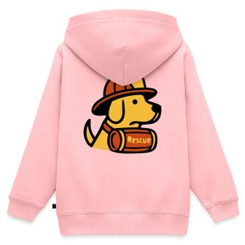 Rettungshund Feuerwehr Icon - Kinder Premium Organic Zip Hoodie - Rosa - Hinten - AI Model Kid Female (0cm)