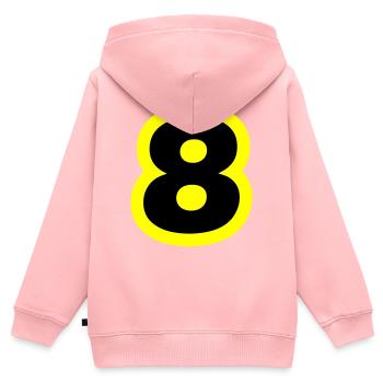 8 Zahl symbol - Kinder Premium Organic Zip Hoodie - Rosa - Hinten - AI Model Kid Female (0cm)