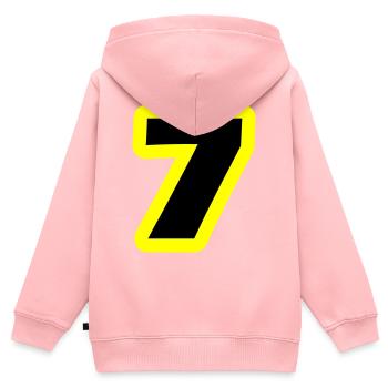 7 Zahl symbol - Kinder Premium Organic Zip Hoodie - Rosa - Hinten - AI Model Kid Female (0cm)