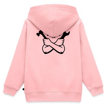 Handwerker Haus Werkzeug Emblem - Kinder Premium Organic Zip Hoodie - Rosa - Hinten - AI Model Kid Female (0cm)